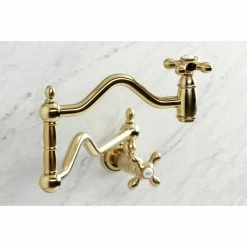 Best Pirce 👍 Kingston Brass KS2107AX Heritage Wall Mount Pot Filler, Brushed Brass 🤩 -kitchen fixtures Shop 0371d63f013a569f 0223 w800 h800 b0 p0