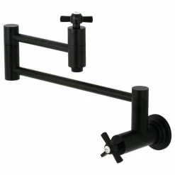 Deals 🌟 Kingston Brass Wall Mount Pot Filler Kitchen Faucet, Matte Black 👏
