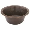 Hot Sale 🥰 Premier Copper Products 16" Round 🔨 Hammered Copper Bar Sink With 2" Drain Size, 3.5" 🔥