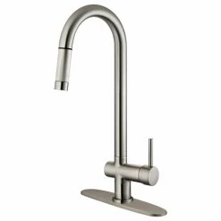 Best deal 🎁 LessCare Brushed Nickel Finish Pull-Down Kitchen Faucet LK13B, 1 Hole, 3 Holes 😉