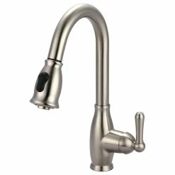 Top 10 🛒 Olympia Faucets, Inc. Accent Single Handle Pull-Down Kitchen Faucet, Pvd Brushed Nickel ✨