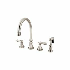 Cheapest 👍 Kingston Brass Widespread Kitchen Faucet With Brass Sprayer, Brushed Nickel 😉