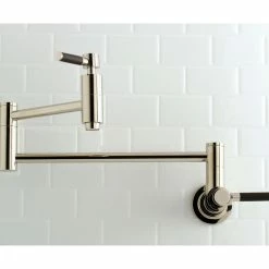 Budget ⭐ Kingston Brass Wall Mount Pot Filler Kitchen Faucet, Polished Nickel 👏 -kitchen fixtures Shop 1071efcb0c66f2f9 5808 w800 h800 b0 p0
