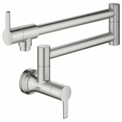 Flash Sale 🌟 GROHE US Grohe Zedra Wall Mount Pot Filler, Super Steel 😉