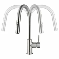 Cheapest 🛒 Blossom Kitchen & Bath Supply Brass Single Handle Pull Out Kitchen Faucet, Brush Nickel 🥰 -kitchen fixtures Shop 1a71cadd0e480778 4393 w800 h800 b1 p0