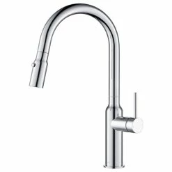 Budget 💯 Kibi USA KIBI Hilo Single Handle Pull Down Kitchen Faucet, Chrome, W/O Soap Dispenser ❤️