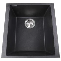 Discount 🤩 Nantucket Sinks 17" Single Bowl Undermount Granite Composite Bar-Prep Sink, Blac ⭐