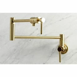 Wholesale 😍 Kingston Brass KS4107DL Concord Wall Mount Pot Filler, Brushed Brass 🎁 -kitchen fixtures Shop 21d12cc0013a5816 0529 w800 h800 b0 p0