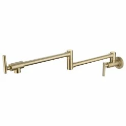Cheapest 🧨 Wellfor Group LLC Wellfor Pot Filler Faucet Wall Mount, 4 GPM Flow Rate, Brushed Gold 🎁