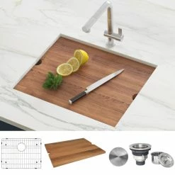 Discount 🤩 Ruvati 21-inch Workstation Sink Undermount 16 Gauge Ledge Stainless Steel - RVH8307 🎁