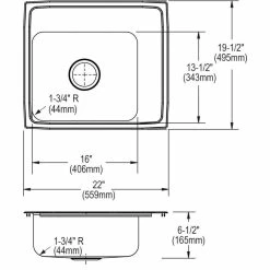 Top 10 🔥 Elkay DRKAD222065R4 Lustertone Classic Stainless Steel 22" Drop-in Classroom ADA Sink 🔥 -kitchen fixtures Shop 2da134440e601a09 8239 w800 h800 b1 p0