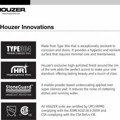 Budget π Houzer Inc. Houzer A1722-7BS-1 ADA Glowtone Stainless Steel 3-Hole Bar/Prep Sink π₯° 10 Budget π Houzer Inc. Houzer A1722-7BS-1 ADA Glowtone Stainless Steel 3-Hole Bar/Prep Sink π₯° -kitchen fixtures Shop 3151a6870682e952 6862 w800 h800 b0 p0