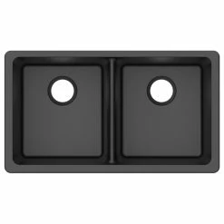 Outlet 🎉 Winflo Winpro Undermount Kitchen Sink, Equal Double Bowl, Granite Quartz, 33", Black 🔔