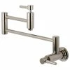 Discount 👍 Kingston Brass Wall Mount Pot Filler Kitchen Faucet, Polished Nickel 🧨 -kitchen fixtures Shop 366196c70c66f2ca 5869 w800 h800 b1 p0