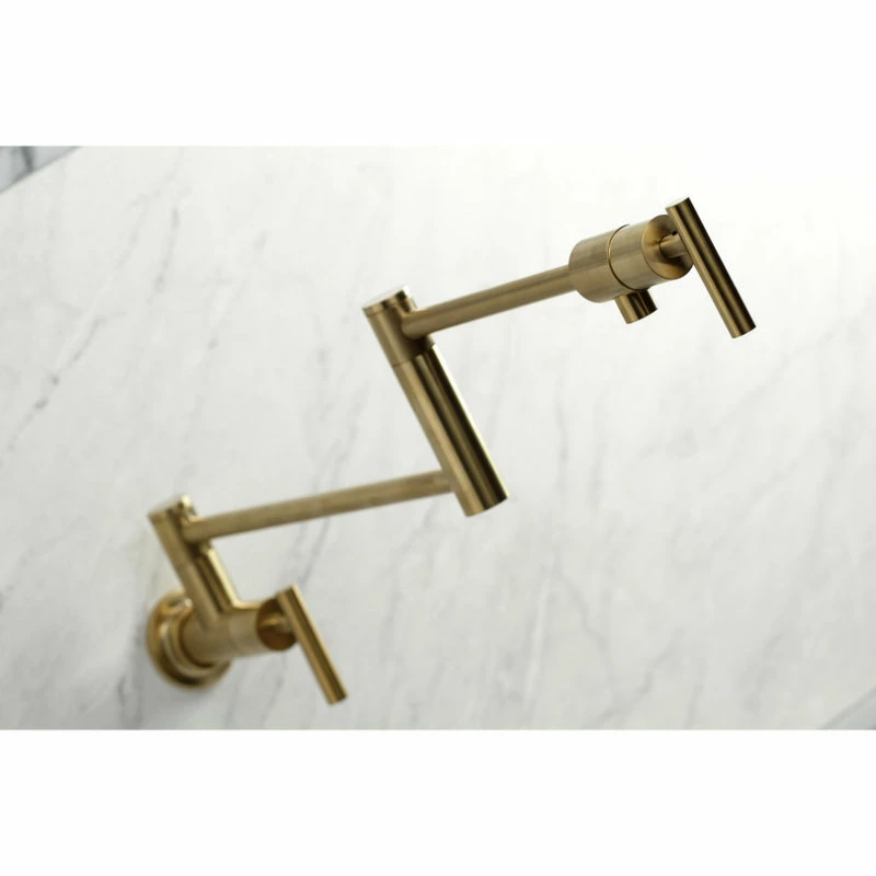 Best Sale π Kingston Brass KS4107CML Manhattan Wall Mount Pot Filler, Brushed Brass β 4 Best Sale π Kingston Brass KS4107CML Manhattan Wall Mount Pot Filler, Brushed Brass β - Image 2