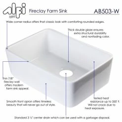 Wholesale ⭐ Alfi Trade Biscuit 23" Fireclay Single Bowl Farmhouse Kitchen Sink, White ❤️ -kitchen fixtures Shop 39d160460f403d82 6486 w800 h800 b1 p0