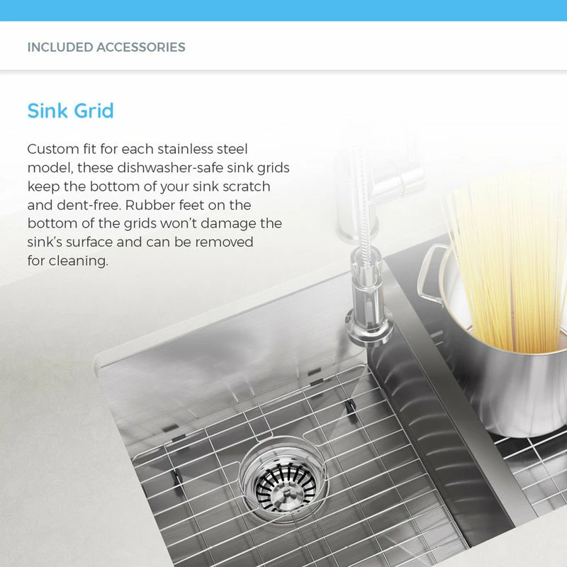 Budget π MR Direct Sinks And Faucets 2318 Single Bowl Stainless Steel Kitchen Sink, 16-Gauge, Ensemble π 7 Budget π MR Direct Sinks And Faucets 2318 Single Bowl Stainless Steel Kitchen Sink, 16-Gauge, Ensemble π - Image 5