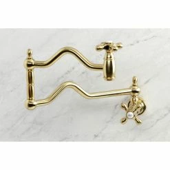 Best Pirce 👍 Kingston Brass KS2107AX Heritage Wall Mount Pot Filler, Brushed Brass 🤩 -kitchen fixtures Shop 48b188ed013a56a1 0223 w800 h800 b0 p0