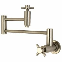 Discount β€οΈ Kingston Brass Wall Mount Pot Filler Kitchen Faucet, Brushed Nickel π§¨