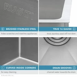 New 😍 Ruvati 12 Inch Undermount Bar Prep Tight Raduis 16 Gauge Kitchen Sink Stainless 😍 -kitchen fixtures Shop 503107dd0efb93d0 3366 w800 h800 b0 p0