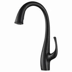 Best Sale 🛒 Kraus USA, Inc. Ansel 2-Function Pull-Down 1-Handle 1-Hole Kitchen Faucet Matte Black 😉