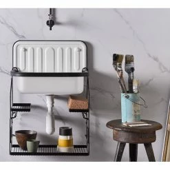 Best Pirce 🥰 Alape Wall Mounted Service / Utility Sink, White Glazed Steel, Drain And Caddy, Black 😍 -kitchen fixtures Shop 5791f6c00f11ba4e 4575 w800 h800 b0 p0