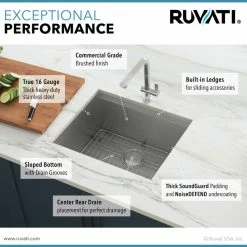 Discount 🤩 Ruvati 21-inch Workstation Sink Undermount 16 Gauge Ledge Stainless Steel - RVH8307 🎁 -kitchen fixtures Shop 57b1d4db00bfacb0 7693 w800 h800 b0 p0