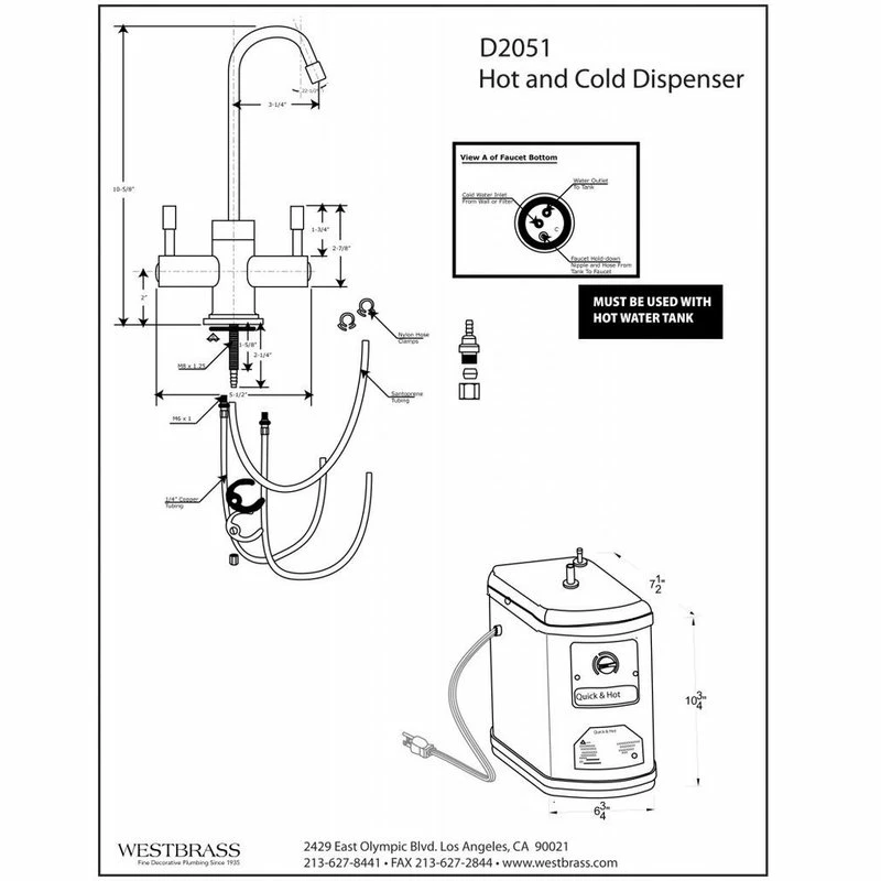 Discount βοΈ Westbrass Victorian 9" Hot And Cold Water Dispenser And Tank, Oil Rubbed Bronze π 4 Discount βοΈ Westbrass Victorian 9" Hot And Cold Water Dispenser And Tank, Oil Rubbed Bronze π - Image 2