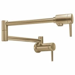 Coupon ❤️ Delta Faucet Delta Contemporary Wall Mount Pot Filler, Champagne Bronze, 1165LF-CZ 💯