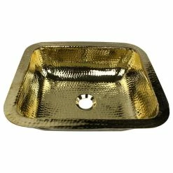 Outlet 🌟 Nantucket Sinks 17.5"x14.5" Rectangle Undermount Bar Sink, Polished Brass ✔️