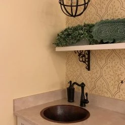 Flash Sale ⭐ Premier Copper Products 16" Round 🔨 Hammered Copper Bar Sink With 2" Drain Size, 2" 😀 -kitchen fixtures Shop 659153b800774c8b 4569 w800 h800 b0 p0