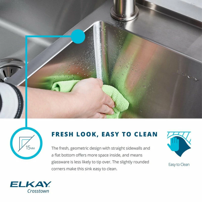 Budget π Elkay ECTSRA33229TBG1 Crosstown Stainless Steel 33" Sink Kit With Aqua Divide 1 Hole π 7 Budget π Elkay ECTSRA33229TBG1 Crosstown Stainless Steel 33" Sink Kit With Aqua Divide 1 Hole π - Image 5