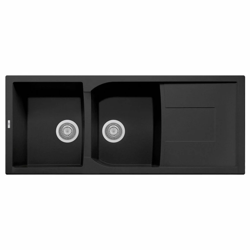 Best Pirce π Alfi Trade ALFI 46" Double Bowl Granite Composite Kitchen Sink With Drainboard, Black β 4 Best Pirce π Alfi Trade ALFI 46" Double Bowl Granite Composite Kitchen Sink With Drainboard, Black β - Image 2