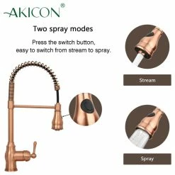 Top 10 π Akicon Copper Pre-Rinse Spring Kitchen Faucet With Pull Down Sprayer π 11 Top 10 π Akicon Copper Pre-Rinse Spring Kitchen Faucet With Pull Down Sprayer π -kitchen fixtures Shop 6e21eef902345282 7105 w800 h800 b1 p0