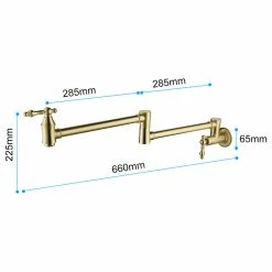 Buy 😉 Wellfor Group LLC Wellfor Wall Mount Pot Filler Kitchen Faucet, Brushed Gold ✨ -kitchen fixtures Shop 71d1a0b101d536b6 1267 w800 h800 b1 p0