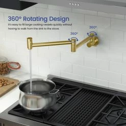 Cheapest 🛒 Kibi USA Circular Pot Filler, Brushed Gold 💯 -kitchen fixtures Shop 73b161ec02d069c8 6125 w800 h800 b0 p0