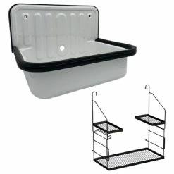 Deals 🤩 Alape Wall Mounted Service / Utility Sink, White Glazed Steel, With Storage Caddy, Bla 😉