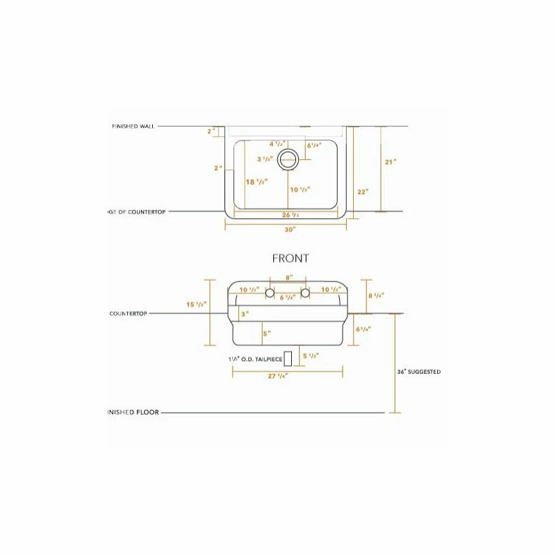 Brand new β¨ Whitehaus Collection Whitehaus OFCH2230-BLACK Fireclay Utility Sink With High Backsplash π― 4 Brand new β¨ Whitehaus Collection Whitehaus OFCH2230-BLACK Fireclay Utility Sink With High Backsplash π― - Image 2