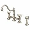 Hot Sale 👏 Water Creation Bridge Style Kitchen Faucet With Side Spray To Match, Brushed Nickel Finish With 🔔 -kitchen fixtures Shop 81b12b1607324179 9982 w800 h800 b1 p0