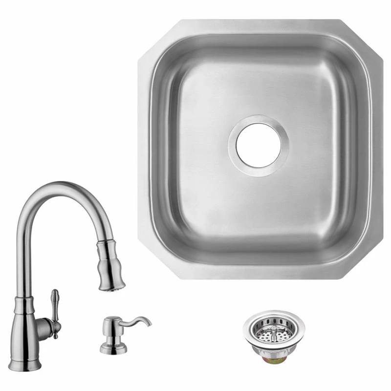 Coupon π Magnus 18-Gauge Stainless Steel Single Bowl Bar Sink With Arc Kitchen Faucet π 3 Coupon π Magnus 18-Gauge Stainless Steel Single Bowl Bar Sink With Arc Kitchen Faucet π