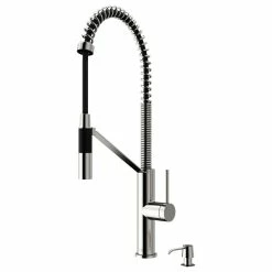 Cheap 🎁 VIGO Livingston Magnetic Kitchen Faucet With Cfiber And Soap Dispenser, Stainles 🤩