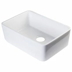 Wholesale ⭐ Alfi Trade Biscuit 23" Fireclay Single Bowl Farmhouse Kitchen Sink, White ❤️