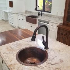 Hot Sale 🥰 Premier Copper Products 16" Round 🔨 Hammered Copper Bar Sink With 2" Drain Size, 3.5" 🔥 -kitchen fixtures Shop 89f1c02000774c73 4570 w800 h800 b0 p0