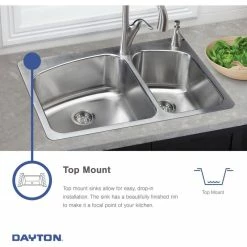 Best deal 🔥 Elkay D11721 Dayton Stainless Steel 17" X 21-1/4" Drop-in Bar Sink, 3 Holes 🌟 -kitchen fixtures Shop 8cf1c1b60e6019f4 5676 w800 h800 b0 p0