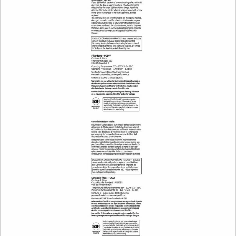 Cheapest π€© General Electric 2 Pack GE FQSVF Drinking Water System Replacement Filter GXSV65, GQSV65, GNSV70 π₯ 7 Cheapest π€© General Electric 2 Pack GE FQSVF Drinking Water System Replacement Filter GXSV65, GQSV65, GNSV70 π₯ - Image 5