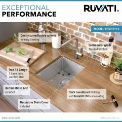 New 😍 Ruvati 12 Inch Undermount Bar Prep Tight Raduis 16 Gauge Kitchen Sink Stainless 😍 -kitchen fixtures Shop 907182720efb93cb 3366 w800 h800 b0 p0