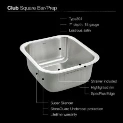 Best reviews of 🎉 Houzer Inc. Houzer MS-1708-1 Club Undermount Stainless Steel Square Bowl Bar/Prep Sink ✔️ -kitchen fixtures Shop 91b122470682ea0e 6857 w800 h800 b0 p0