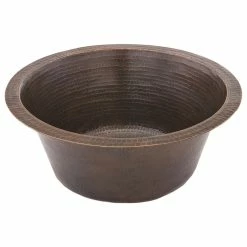 Flash Sale ⭐ Premier Copper Products 16" Round 🔨 Hammered Copper Bar Sink With 2" Drain Size, 2" 😀