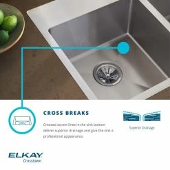 Budget π Elkay ECTSRA33229TBG1 Crosstown Stainless Steel 33" Sink Kit With Aqua Divide 1 Hole π 15 Budget π Elkay ECTSRA33229TBG1 Crosstown Stainless Steel 33" Sink Kit With Aqua Divide 1 Hole π -kitchen fixtures Shop 9811b8c40e601aa1 5392 w800 h800 b0 p0