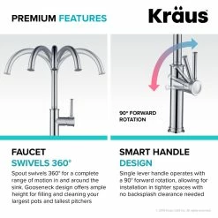Wholesale ❤️ Kraus USA, Inc. Sellette 1-Handle 1-Hole Kitchen Bar Faucet Chrome 😍 -kitchen fixtures Shop 99e1ea9900e5e9a0 5696 w800 h800 b1 p0